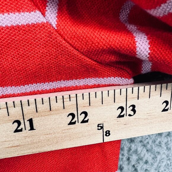 Lacoste Mens Polo Shirt 6 Red Gray Striped Short Sleeve Pullover Logo F4811 - Picture 7 of 9